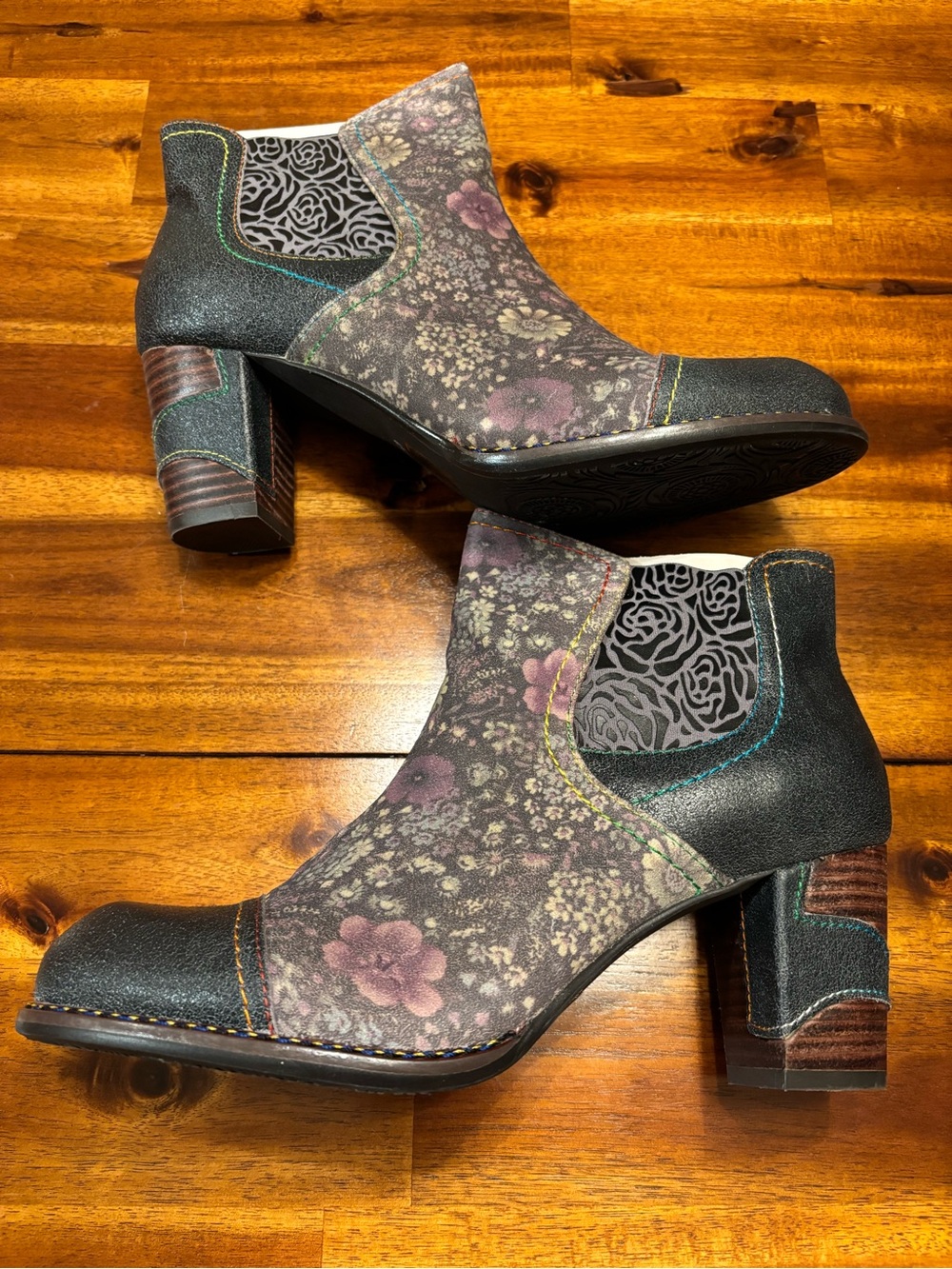 Floral Print Ankle Boots, women’s L’Artiste